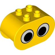 Duplo Brick 2 x 4 x 2 Rounded Ends with Large Centered Eyes print