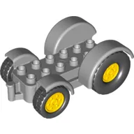 Duplo Car Base 2 x 6 Tractor with Mudguards, Yellow Wheels