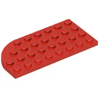 Plate Round Corner Left 4 x 8 with Waffle Bottom