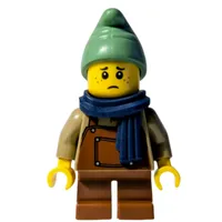 Elf, Dark Tan Torso, Reddish Brown Apron, Sand Green Cap, Dark Blue Scarf