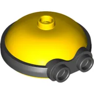 Minifig Head Special, Minion, Large, with Black 2-Eyed Goggles Pattern