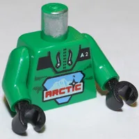 Torso Arctic Logo Large and 'A2' Print, Green Arms, Black Hands