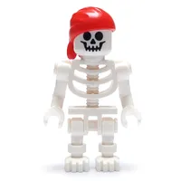 Skeleton, Standard Face, Red Bandana Hat, Bent Arms