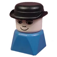 Duplo 2 x 2 x 2 Figure Brick Early, Bowler Hat Black