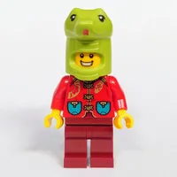 Snake Costume, Red Torso, Dark Red Legs