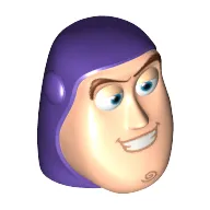 Minifig Head Special, Buzz Lightyear with Purple Hood Print