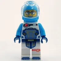 Astronaut, White and Dark Azure Spacesuit, Dark Azure Backpack and Helmet, Glasses