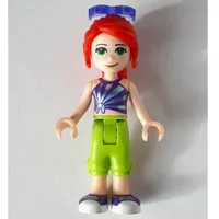 Mia - Dark Purple Top, Lime Trousers, Sunglasses