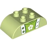 Duplo Brick 2 x 4 Curved Top, Sweater Top and Lime Undershirt Print