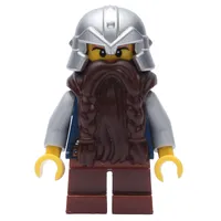 Dwarf, Dark Brown Beard, Metallic Silver Helmet
