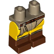 Hips with Yellow Legs and Reddish Brown Boots Pattern with Belt and Dark Tan Loincloth Print