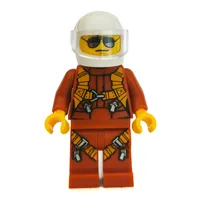 Pilot - Dark Orange Torso, Dark Orange Legs, White Helmet