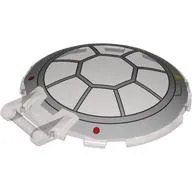 Dish 6 x 6 Inverted - No Studs with Handle with Light Bluish Grey Cockpit Print