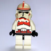 Clone Shock Trooper, Red Markings, Plain Black Head, Black Hips