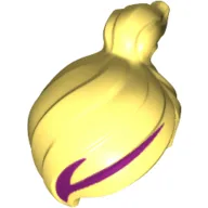 Hair Ponytail Off-center with Magenta Stripe Print