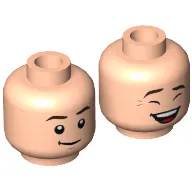 Minifig Head Chandler, Dark Brown Eyebrows, Smile / Laughing Print