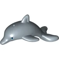 Animal, Dolphin, Jumping with Bottom Axle Holder and Medium Azure Eyes Print