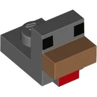 Animal Body Part, Bird, Chicken 1 x 1 with Cube Head with Nougat Beak, Black Eyes, Red Tongue print