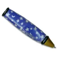 Pen Body, with Pearl Gold Tip, Black Ends with Stars and Moons Print