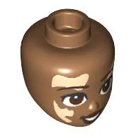 Minidoll Head with Reddish Brown Eyes, Light Nougat Vitiligo Patches print