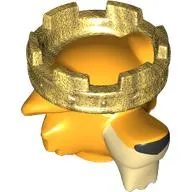 Minifig Head Special Lion with Golden Crown print (Prince John)