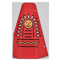 Duplo Door Tepee with Face, Indian Headdress, and Zig Zag Line Print