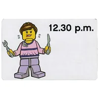 Activity Card, Time-Teaching 12-Hour Clock 12.30 p.m., Female
