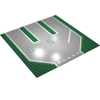 Baseplate 32 x 32 with 9-Stud Straight, 3-Lanes and '1', '2', and White Lines Print