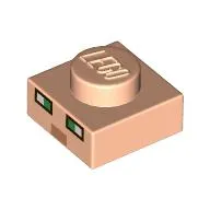 Plate 1 x 1 with Pixelated Face, Green Eyes, Nougat Nose print