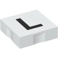 Duplo Tile 2 x 2 with Capital 'L' Print