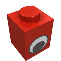 Brick 1 x 1 with Simple Eye Black and White Print