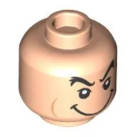 Minifig Head Queen of Hearts, Thick Black Eyebrows, Big Smile/Open Mouth Angry Scream print