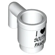 Equipment Cup / Mug with Black 'I' Heart 'SOUTH PAWS' Print