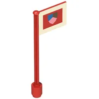 Flag on Flagpole, Straight with Knight's Tournament Print (Printed)