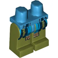 Hips and Olive Green Legs with Dark Azure Loincloth Print