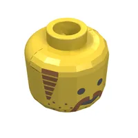 Minifig Head Admiral, Moustache, Stubble and Sideburns Brown Print