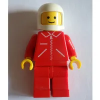 Man, Red Jacket with Zipper and Pockets, Red Legs, White Helmet