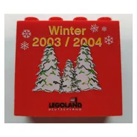 Brick 2 x 4 x 3 with 'LEGOLAND Deutschland Winter 2003/2004' print