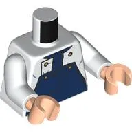 Torso, Dark Blue Overall, Gold Button print, White Arms, Light Nougat Hands
