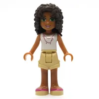 Andrea - White Top, Tan Shorts