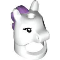 Costume / Mask, Horse with Hole in Top and Mane Medium Lavender, and Black Eyelashes Print (Unicorn Girl)