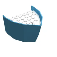 Boat Hull Section, Bow 6 x 8 x 3 1/3 with White Deck