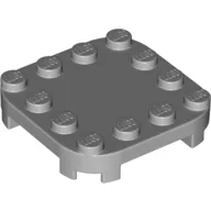 Plate Round Corners 4 x 4 x 2/3 Circle with Reduced Knobs