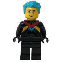 Race Driver - Black Torso, Black Legs, Medium Azure Hair