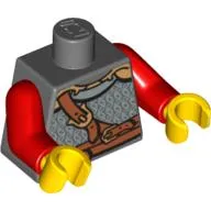 Torso Armor with Chest Strap and Belt Front and Back Print, Red Arms, Yellow Hands