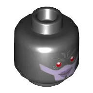 Minifig Head Proxima Midnight, Red Eyes, Lavender Face, Purple Lips Print