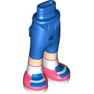 Minidoll Hips and Trousers with Back Pockets with Light Nougat Legs, Coral/White/Blue shoes print