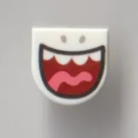 Tile Round 1 x 1 Half Circle with Big Open Mouth, Teeth, Tongue print