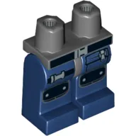 Hips and Dark Blue Legs with Silver Belt Buckle, Pull Tab and Knee Pads Print