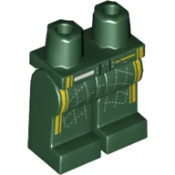 Hips and Dark Green Legs with White Stitching, Yellow Lines Print